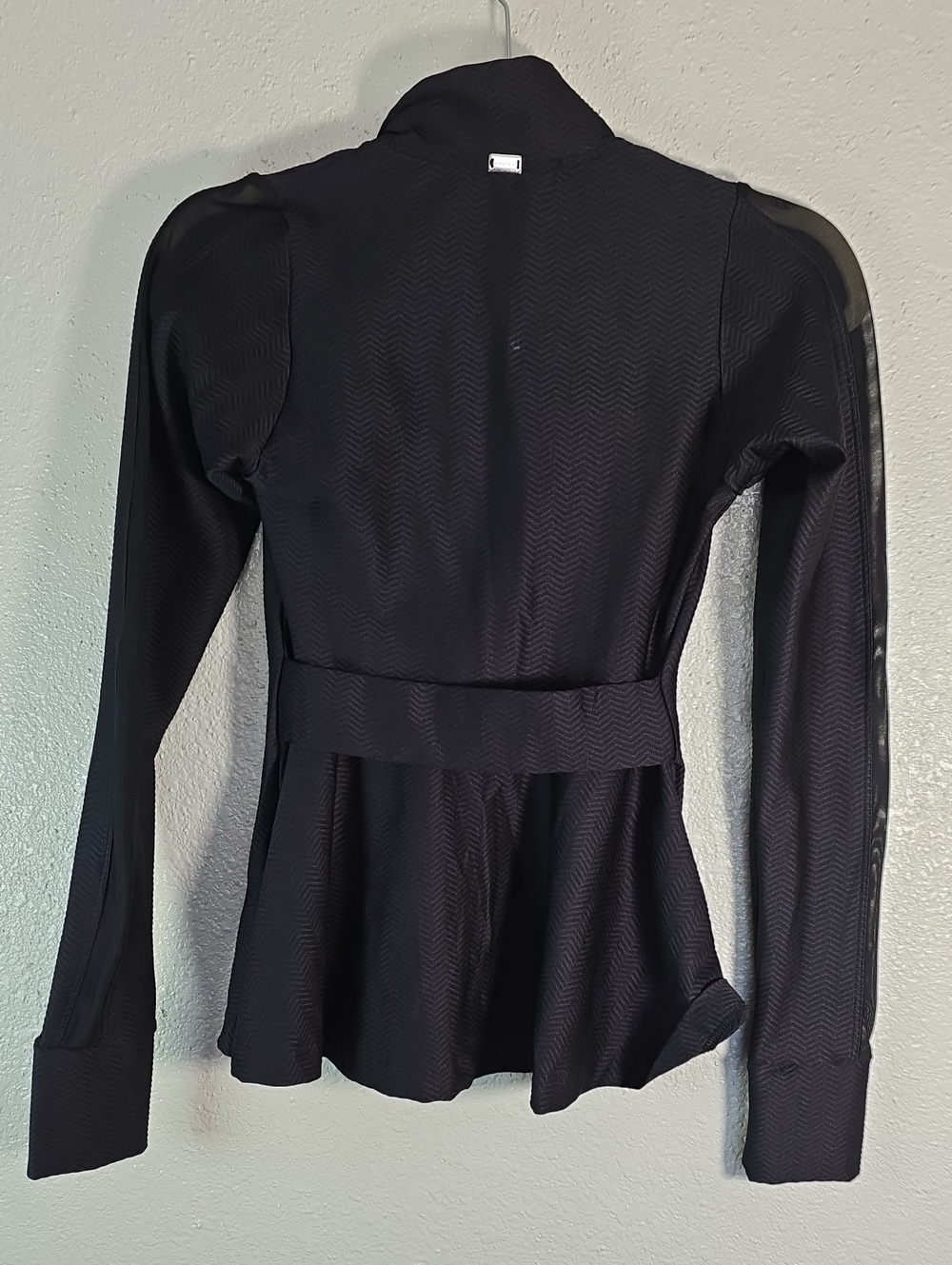Rhaika Black Zip-Front Long Sleeve Top - Picture 9 of 10